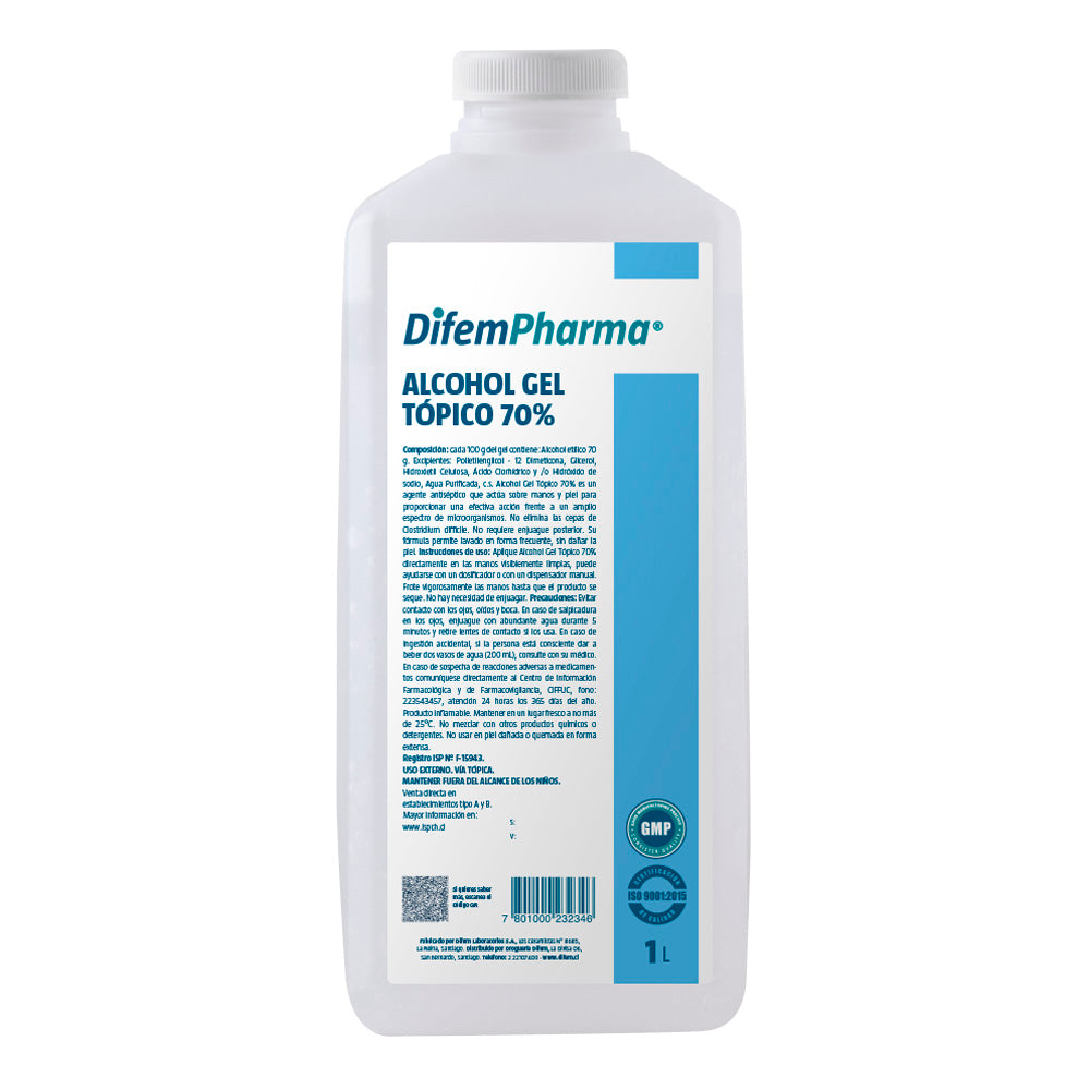 Alcohol gel tópico 70%